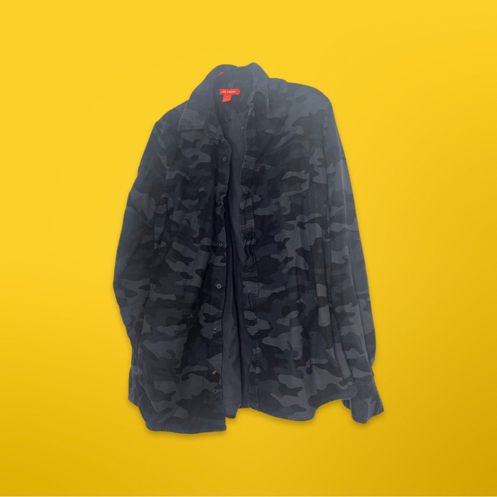 Joe Fresh Blue Camo Mens Button Down
